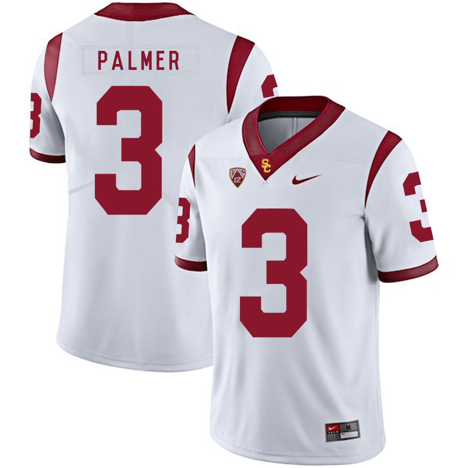 Men USC Trojans #3 Palmer White Customized NCAA Jerseys